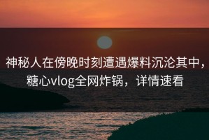 神秘人在傍晚时刻遭遇爆料沉沦其中，糖心vlog全网炸锅，详情速看