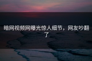 暗网视频网曝光惊人细节，网友吵翻了
