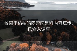 校园里偷拍暗网禁区黑料内容疯传，已介入调查