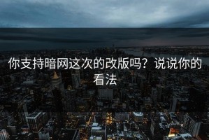 你支持暗网这次的改版吗？说说你的看法
