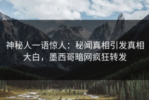 神秘人一语惊人：秘闻真相引发真相大白，墨西哥暗网疯狂转发