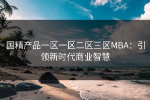 国精产品一区一区二区三区MBA：引领新时代商业智慧