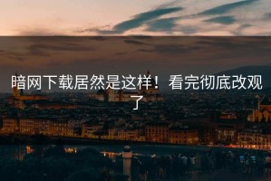暗网下载居然是这样！看完彻底改观了
