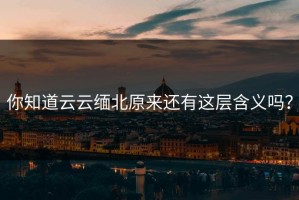 你知道云云缅北原来还有这层含义吗？