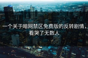 一个关于暗网禁区免费版的反转剧情，看哭了无数人