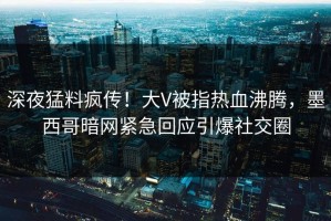 深夜猛料疯传！大V被指热血沸腾，墨西哥暗网紧急回应引爆社交圈