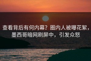 查看背后有何内幕？圈内人被曝花絮，墨西哥暗网刷屏中，引发众怒