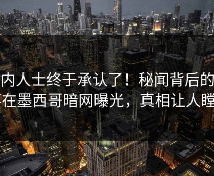 业内人士终于承认了！秘闻背后的故事在墨西哥暗网曝光，真相让人瞠目