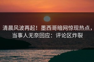 清晨风波再起！墨西哥暗网惊现热点，当事人无奈回应：评论区炸裂