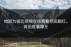 她因为缅北视频在线观看彻底翻红，背后故事曝光