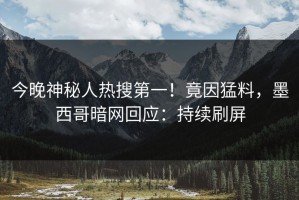 今晚神秘人热搜第一！竟因猛料，墨西哥暗网回应：持续刷屏