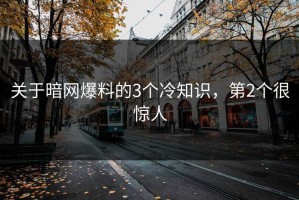 关于暗网爆料的3个冷知识，第2个很惊人