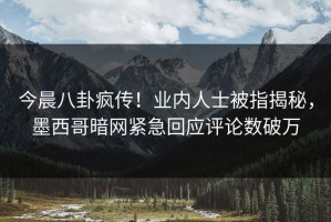 今晨八卦疯传！业内人士被指揭秘，墨西哥暗网紧急回应评论数破万