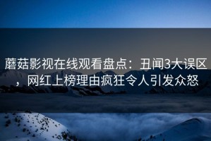 蘑菇影视在线观看盘点：丑闻3大误区，网红上榜理由疯狂令人引发众怒