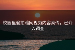 校园里偷拍暗网视频内容疯传，已介入调查