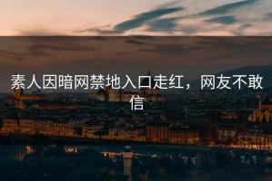 素人因暗网禁地入口走红，网友不敢信