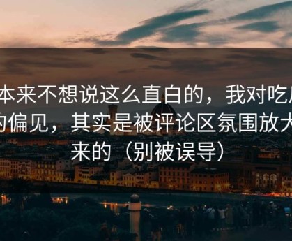 我本来不想说这么直白的，我对吃瓜51的偏见，其实是被评论区氛围放大出来的（别被误导）
