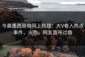 今晨墨西哥暗网上热搜：大V卷入热点事件，火热，网友直呼过瘾