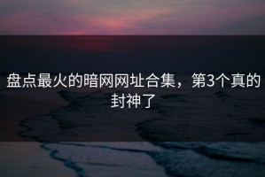 盘点最火的暗网网址合集，第3个真的封神了