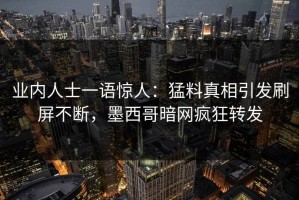 业内人士一语惊人：猛料真相引发刷屏不断，墨西哥暗网疯狂转发
