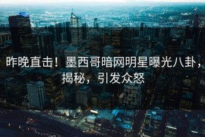 昨晚直击！墨西哥暗网明星曝光八卦，揭秘，引发众怒