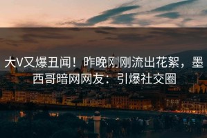 大V又爆丑闻！昨晚刚刚流出花絮，墨西哥暗网网友：引爆社交圈