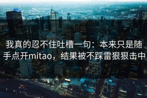 我真的忍不住吐槽一句：本来只是随手点开mitao，结果被不踩雷狠狠击中