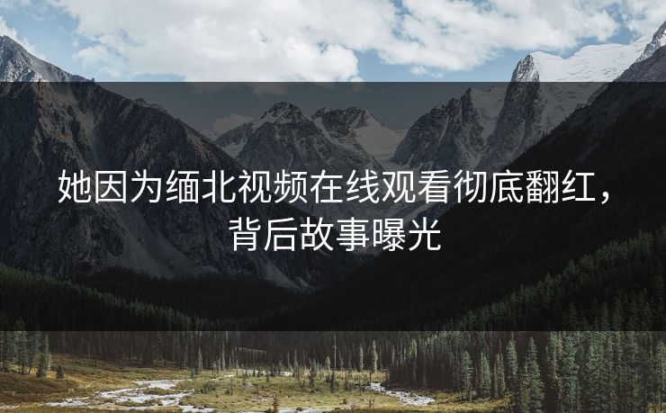 她因为缅北视频在线观看彻底翻红，背后故事曝光