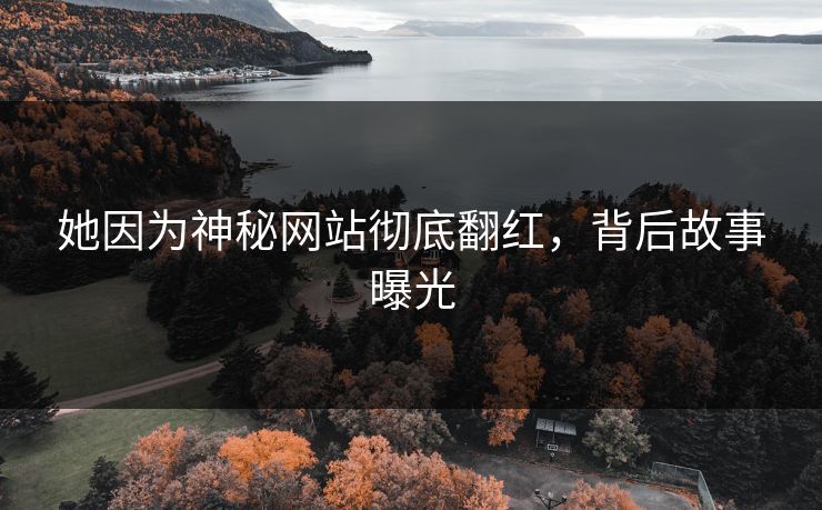 她因为神秘网站彻底翻红，背后故事曝光