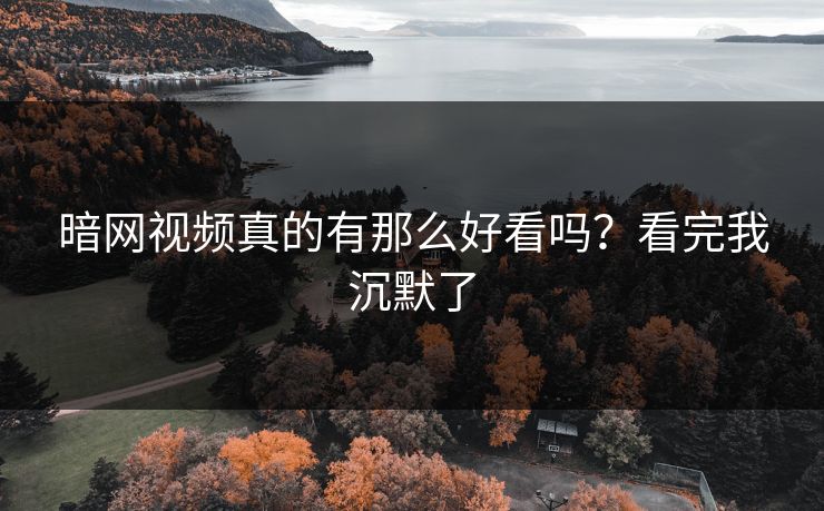 暗网视频真的有那么好看吗？看完我沉默了