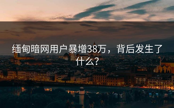 缅甸暗网用户暴增38万，背后发生了什么？