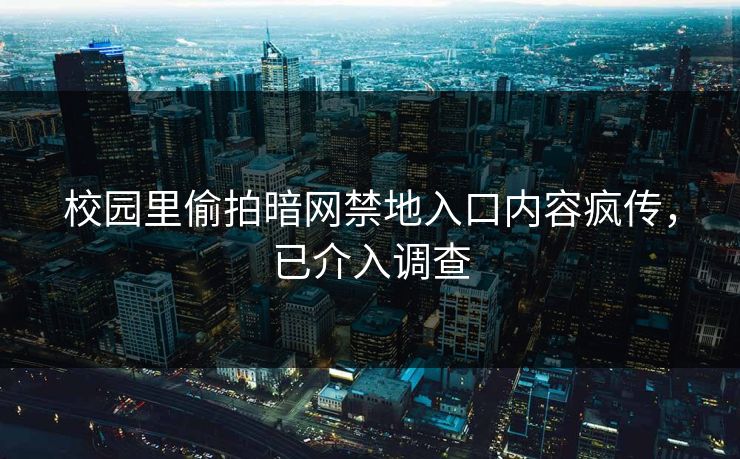 校园里偷拍暗网禁地入口内容疯传，已介入调查