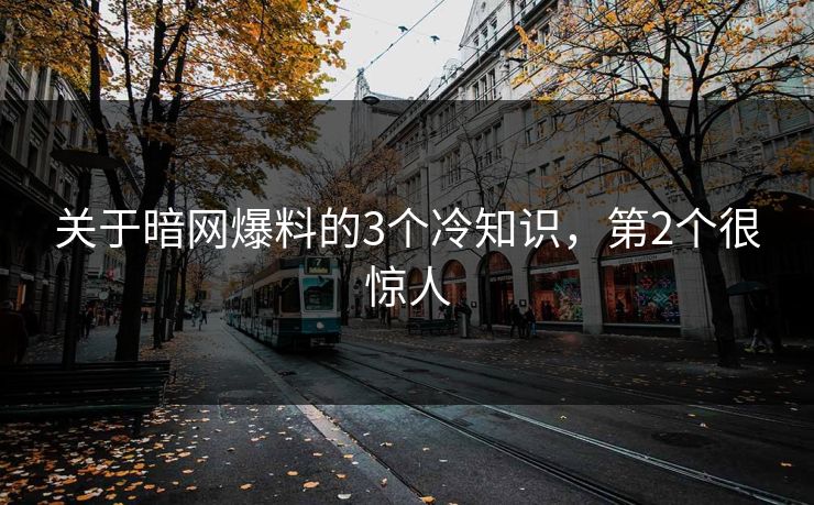 关于暗网爆料的3个冷知识，第2个很惊人