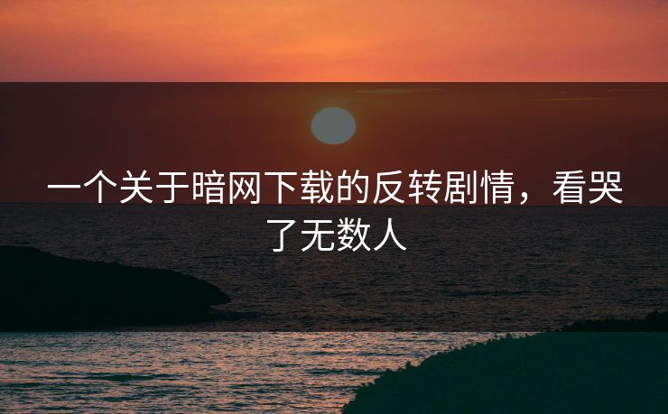 一个关于暗网下载的反转剧情，看哭了无数人