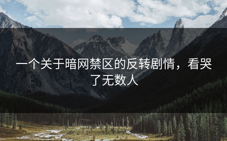 一个关于暗网禁区的反转剧情，看哭了无数人