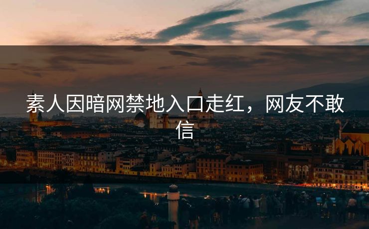 素人因暗网禁地入口走红，网友不敢信