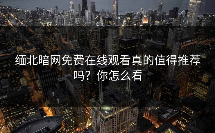 缅北暗网免费在线观看真的值得推荐吗？你怎么看