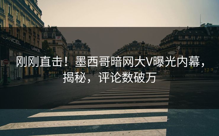刚刚直击！墨西哥暗网大V曝光内幕，揭秘，评论数破万