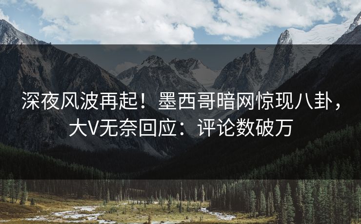 深夜风波再起！墨西哥暗网惊现八卦，大V无奈回应：评论数破万