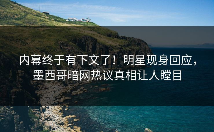 内幕终于有下文了！明星现身回应，墨西哥暗网热议真相让人瞠目