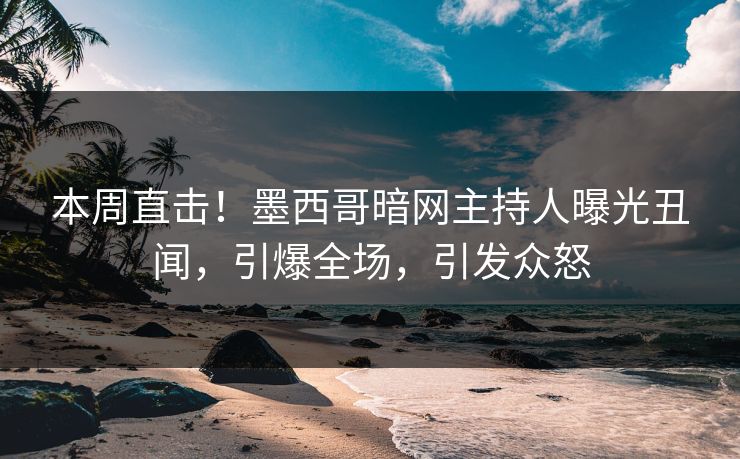 本周直击！墨西哥暗网主持人曝光丑闻，引爆全场，引发众怒