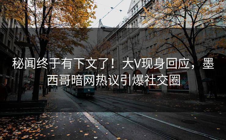 秘闻终于有下文了！大V现身回应，墨西哥暗网热议引爆社交圈