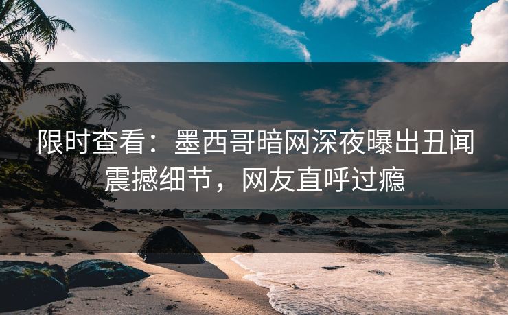 限时查看：墨西哥暗网深夜曝出丑闻震撼细节，网友直呼过瘾
