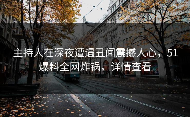 主持人在深夜遭遇丑闻震撼人心，51爆料全网炸锅，详情查看