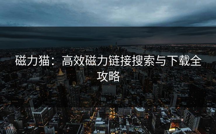 磁力猫：高效磁力链接搜索与下载全攻略